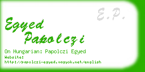 egyed papolczi business card